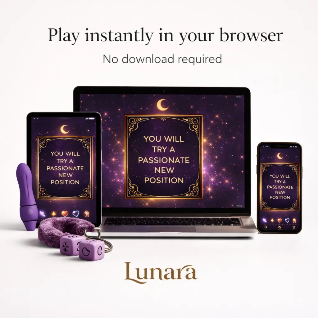 Lunara couples intimacy game works on any device - phone tablet desktop browser